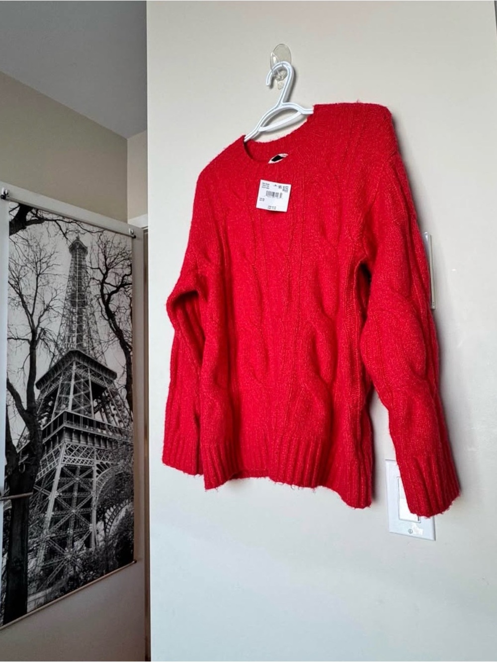 American Eagle Red Cable Knit Sweater NWT Size XS Fits up to M